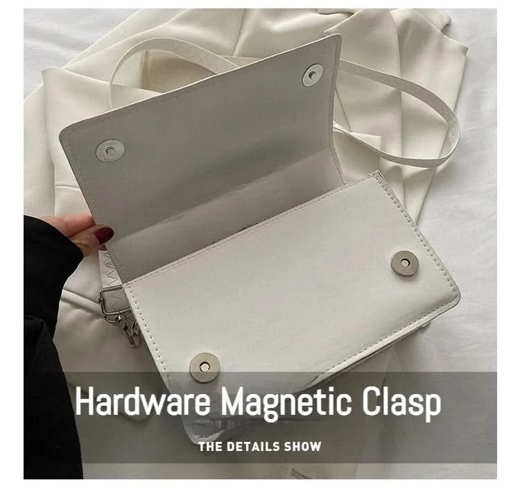 Square handbag styled with outfit