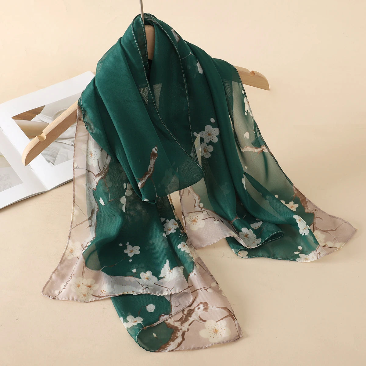 Lightweight Chiffon Scarf — Versatile Printed Shawl & Wrap, Breathable Travel Accessory