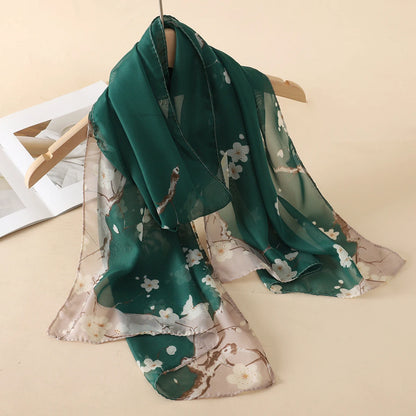 Lightweight Chiffon Scarf — Versatile Printed Shawl & Wrap, Breathable Travel Accessory