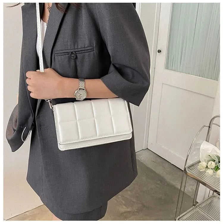 Minimalist Square PU Leather Handbag - Compact Crossbody & Top-Handle, Lightweight