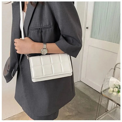 Minimalist Square PU Leather Handbag - Compact Crossbody & Top-Handle, Lightweight