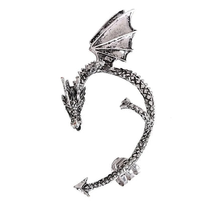 Gothic Dragon Clip Ear Cuff - Punk Rock Zinc Alloy Unisex No-Piercing Earring