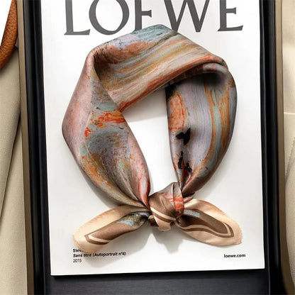 100% Real Silk Square Scarf (53cm) - Luxury Printed Multi-Style Accessory