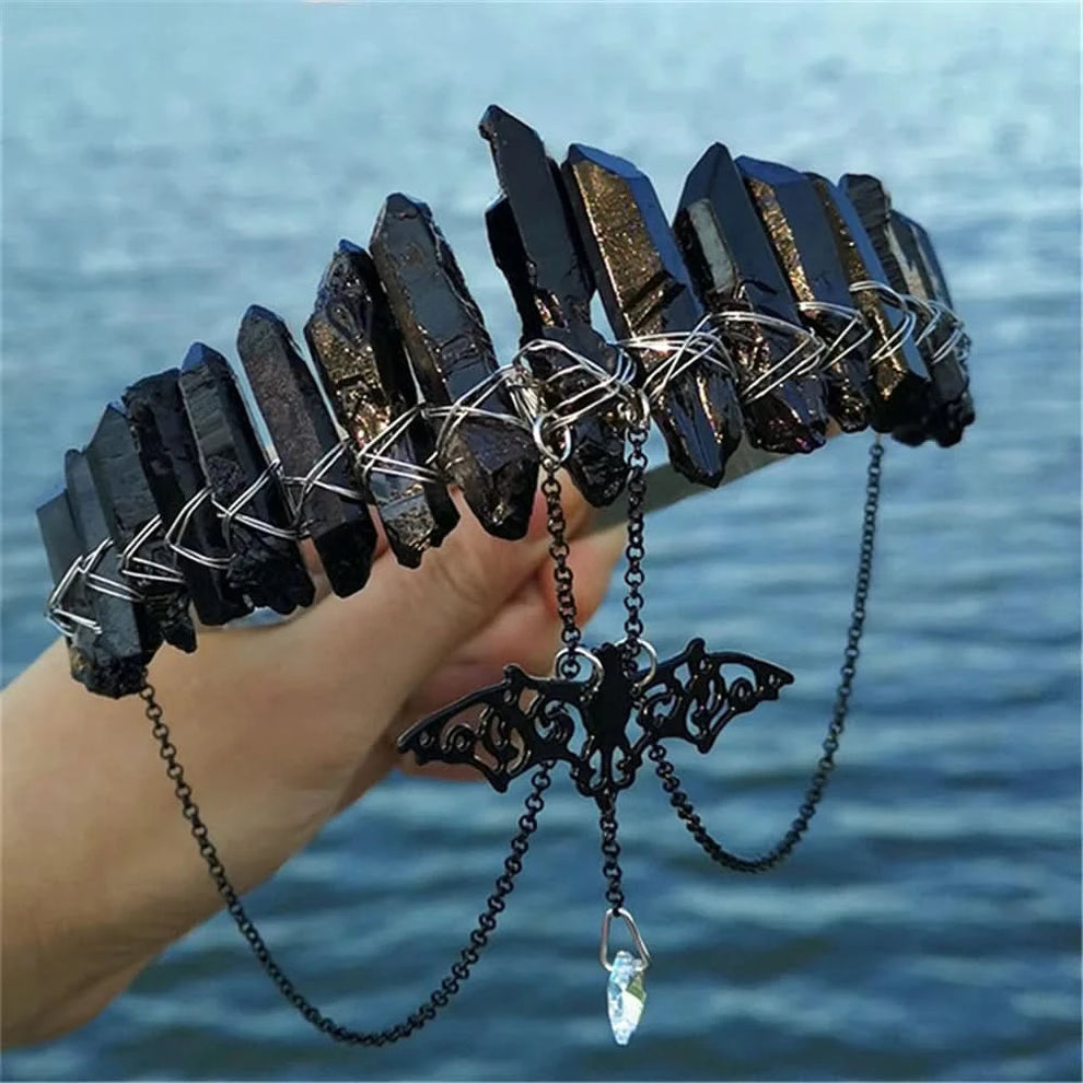 Black crystal crown side view