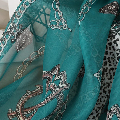 Lightweight Chiffon Scarf — Versatile Printed Shawl & Wrap, Breathable Travel Accessory