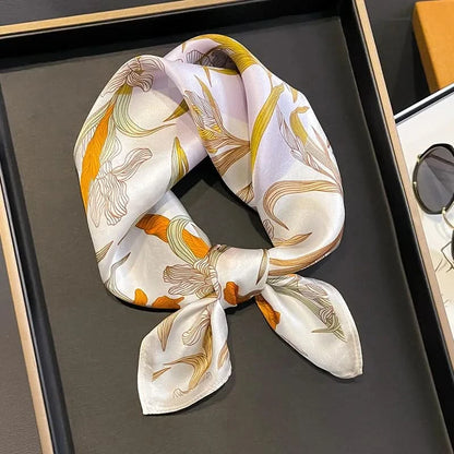 100% Real Silk Square Scarf (53cm) - Luxury Printed Multi-Style Accessory