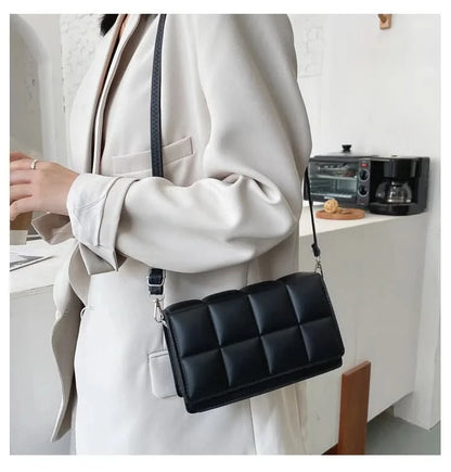 Minimalist Square PU Leather Handbag - Compact Crossbody & Top-Handle, Lightweight