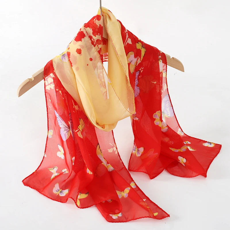 Lightweight Chiffon Scarf — Versatile Printed Shawl & Wrap, Breathable Travel Accessory
