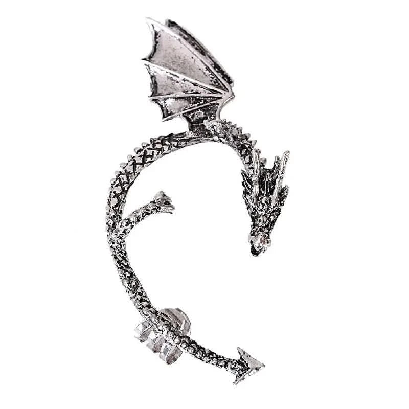 Gothic Dragon Clip Ear Cuff - Punk Rock Zinc Alloy Unisex No-Piercing Earring