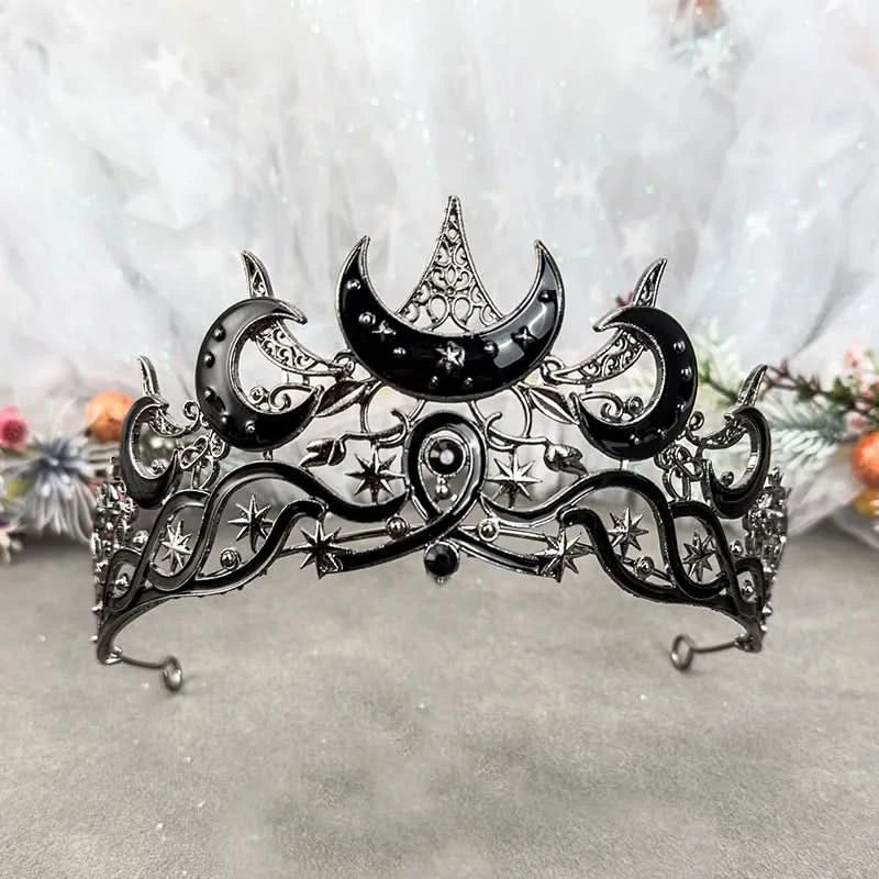 Gothic moon and star tiara — main view