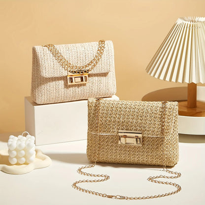 Handwoven Straw Crossbody Bag — Lightweight Summer Shoulder Purse, Eco‑Friendly Compact Tote
