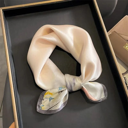 100% Real Silk Square Scarf (53cm) - Luxury Printed Multi-Style Accessory