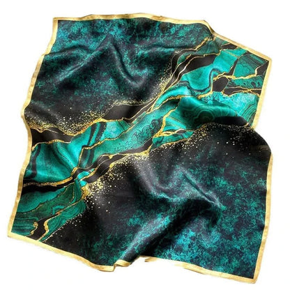 100% Real Silk Square Scarf (53cm) - Luxury Printed Multi-Style Accessory