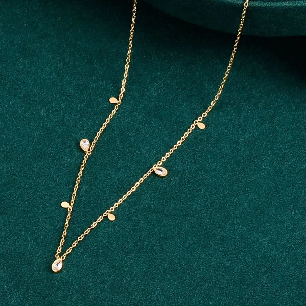 Water drop necklace side view