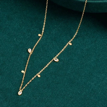 Water drop necklace side view