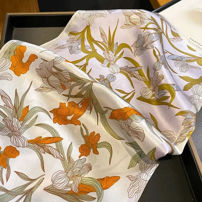 100% Real Silk Square Scarf (53cm) - Luxury Printed Multi-Style Accessory