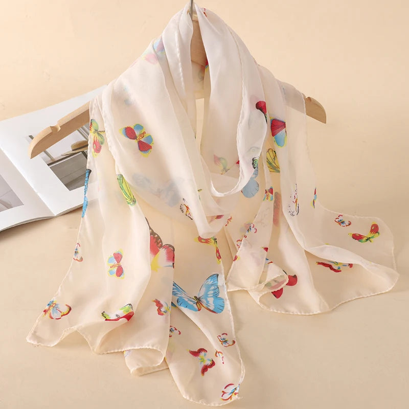 Lightweight Chiffon Scarf — Versatile Printed Shawl & Wrap, Breathable Travel Accessory