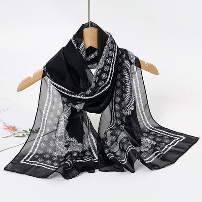 Lightweight Chiffon Scarf — Versatile Printed Shawl & Wrap, Breathable Travel Accessory