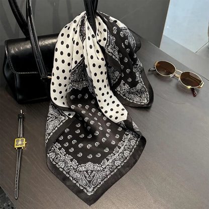 100% Real Silk Square Scarf (53cm) - Luxury Printed Multi-Style Accessory