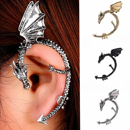 Gothic dragon clip ear cuff — main view