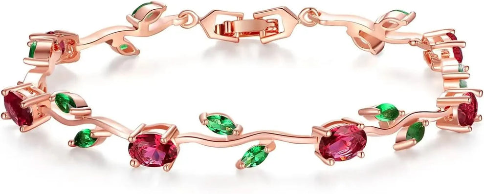Leaf-vine zircon bracelet — main view