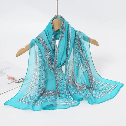Lightweight Chiffon Scarf — Versatile Printed Shawl & Wrap, Breathable Travel Accessory