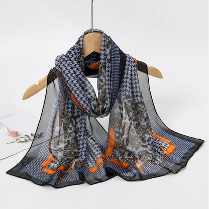 Lightweight Chiffon Scarf — Versatile Printed Shawl & Wrap, Breathable Travel Accessory