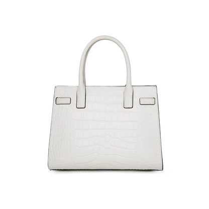 Cowhide leather tote in black