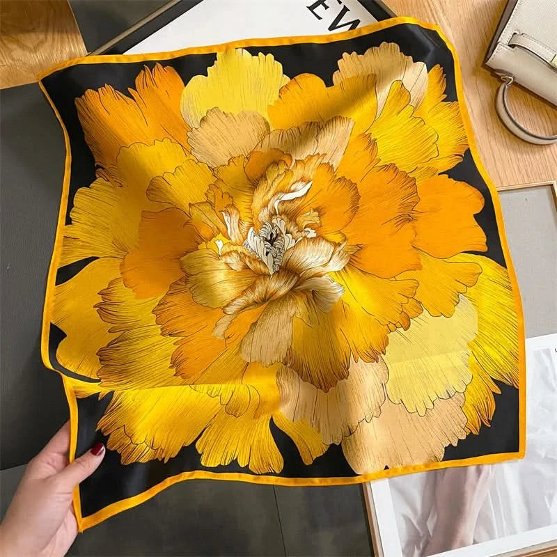 100% Real Silk Square Scarf (53cm) - Luxury Printed Multi-Style Accessory