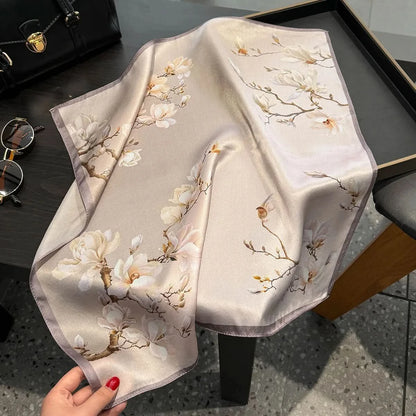 100% Real Silk Square Scarf (53cm) - Luxury Printed Multi-Style Accessory