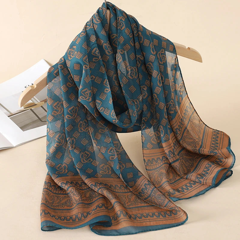 Lightweight Chiffon Scarf — Versatile Printed Shawl & Wrap, Breathable Travel Accessory