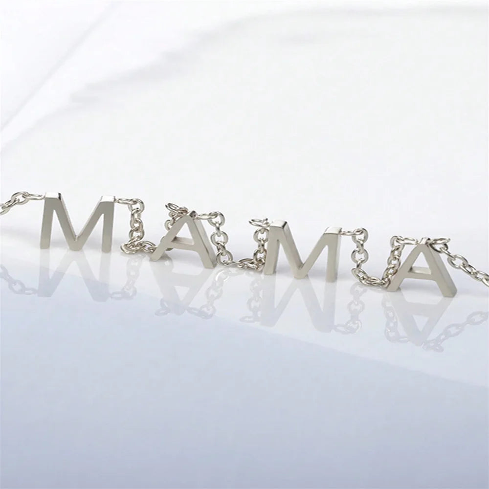 Custom name necklace in silver finish