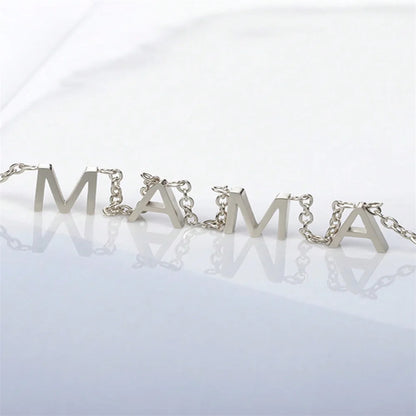 Custom name necklace in silver finish
