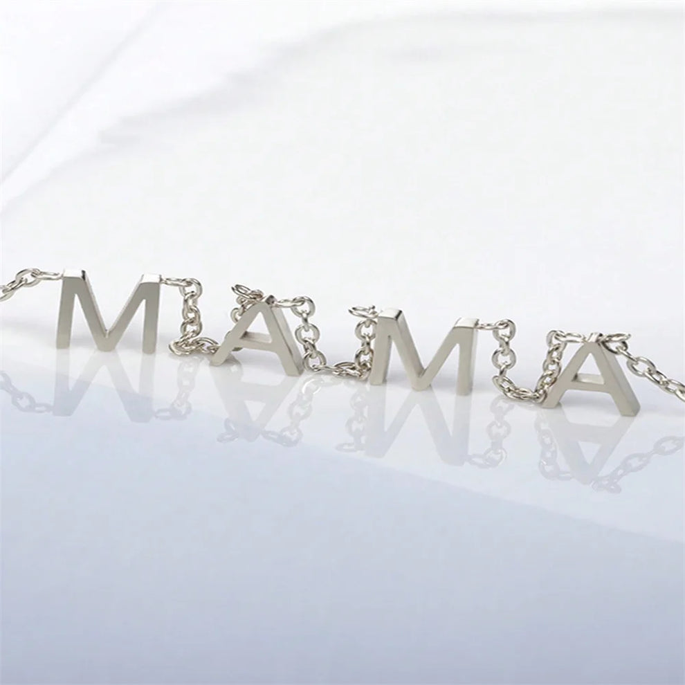 Custom name necklace in silver finish