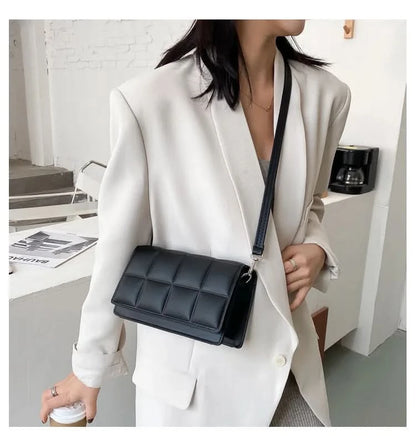 Minimalist Square PU Leather Handbag - Compact Crossbody & Top-Handle, Lightweight