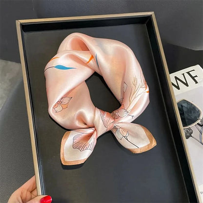 100% Real Silk Square Scarf (53cm) - Luxury Printed Multi-Style Accessory