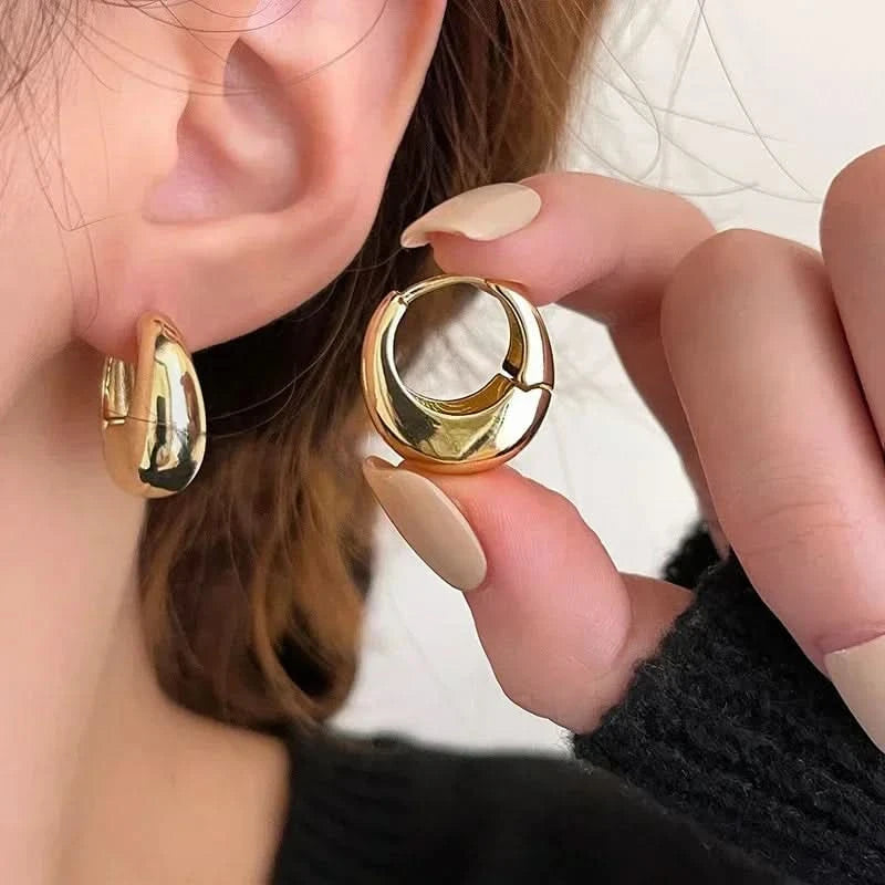 Hoop earrings close-up detail