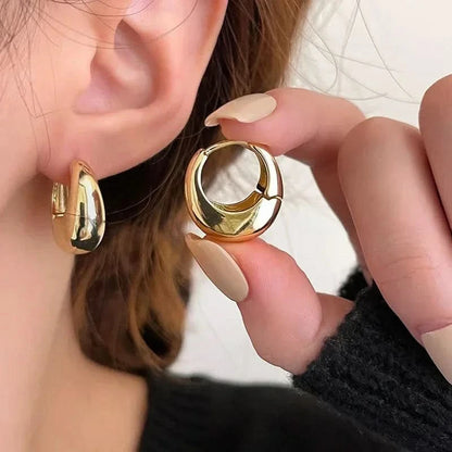 Hoop earrings close-up detail