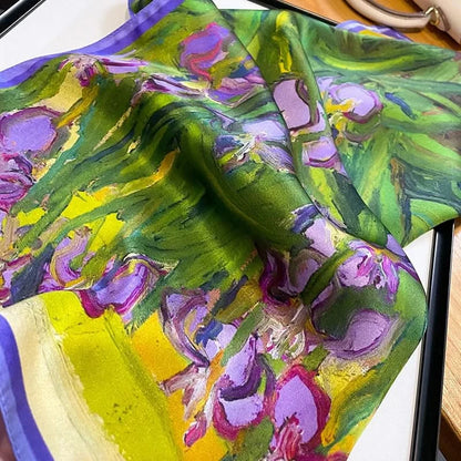 100% Real Silk Square Scarf (53cm) - Luxury Printed Multi-Style Accessory