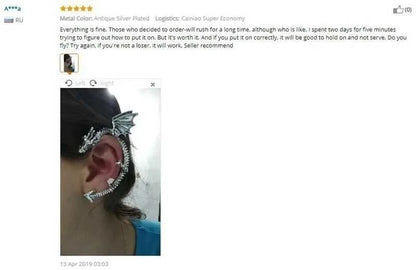 Gothic dragon clip ear cuff full overview