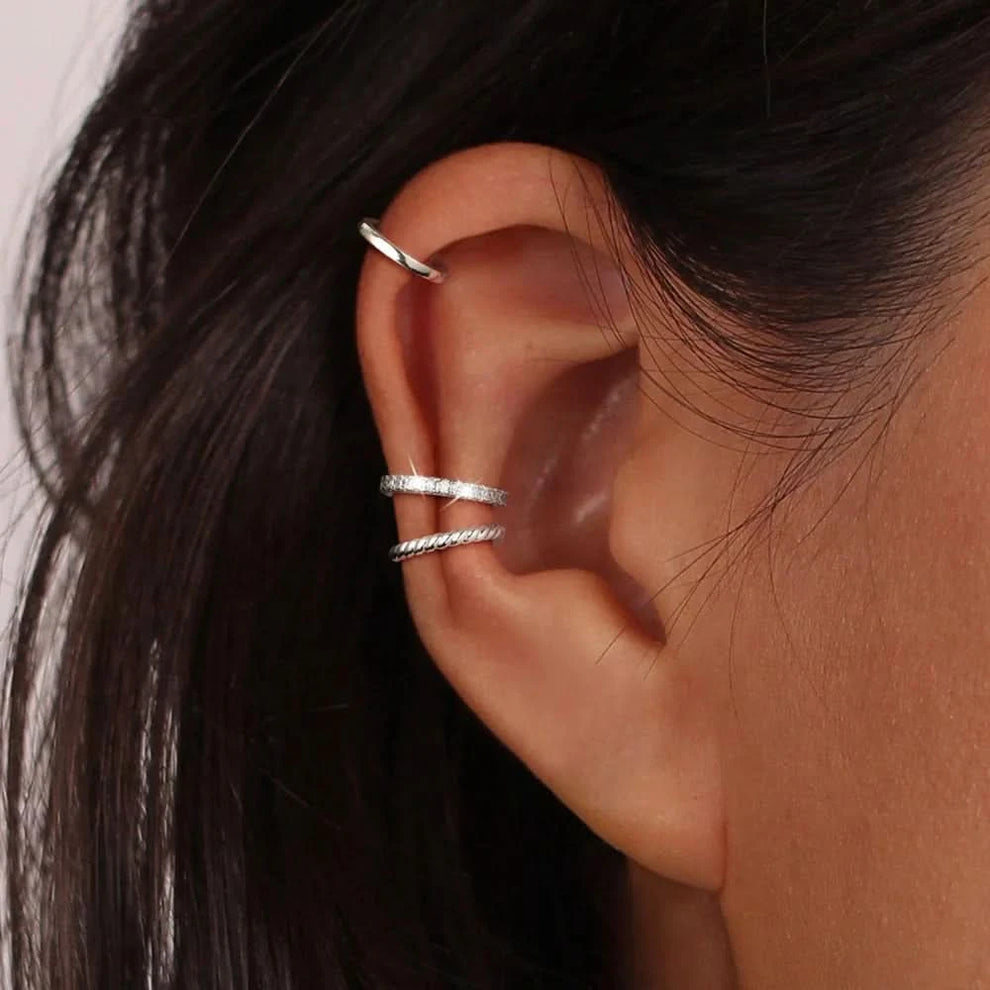 Ear cuff worn with evening look