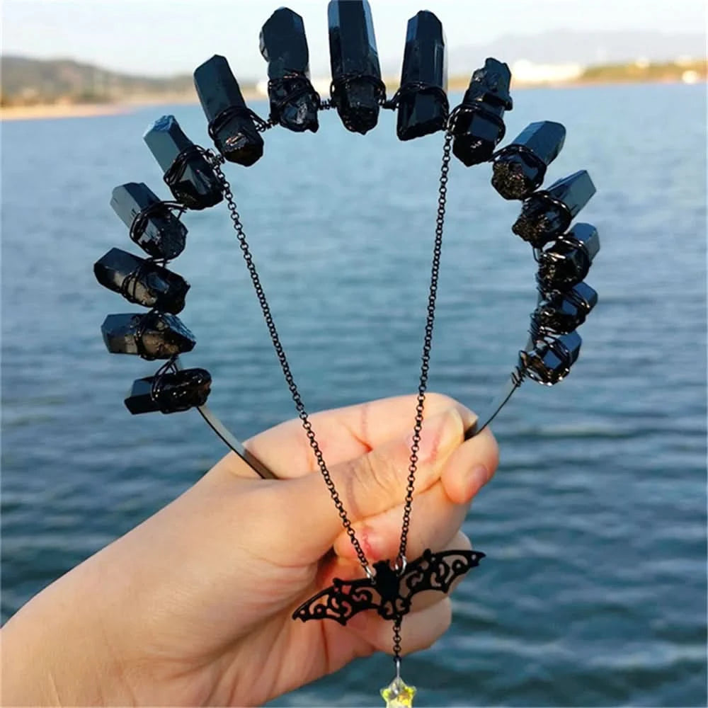 Gothic crown worn on model