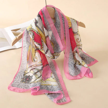 Lightweight Chiffon Scarf — Versatile Printed Shawl & Wrap, Breathable Travel Accessory