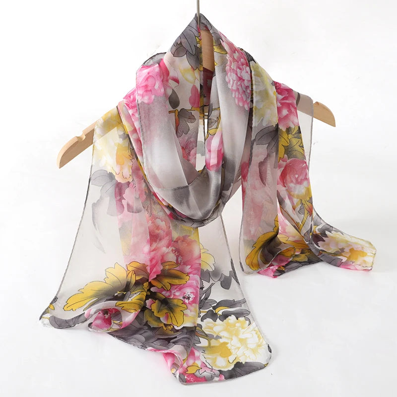 Lightweight Chiffon Scarf — Versatile Printed Shawl & Wrap, Breathable Travel Accessory