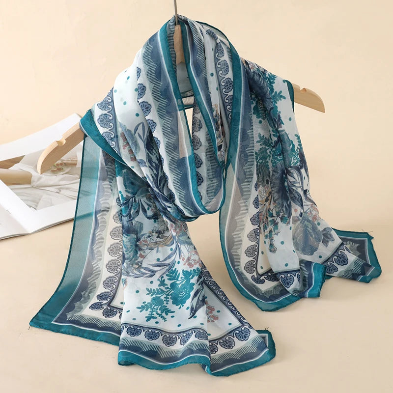 Lightweight Chiffon Scarf — Versatile Printed Shawl & Wrap, Breathable Travel Accessory