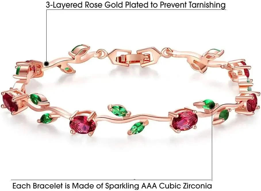 Leaf-vine bracelet in white gold with white stones