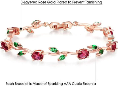 Leaf-vine bracelet in white gold with white stones