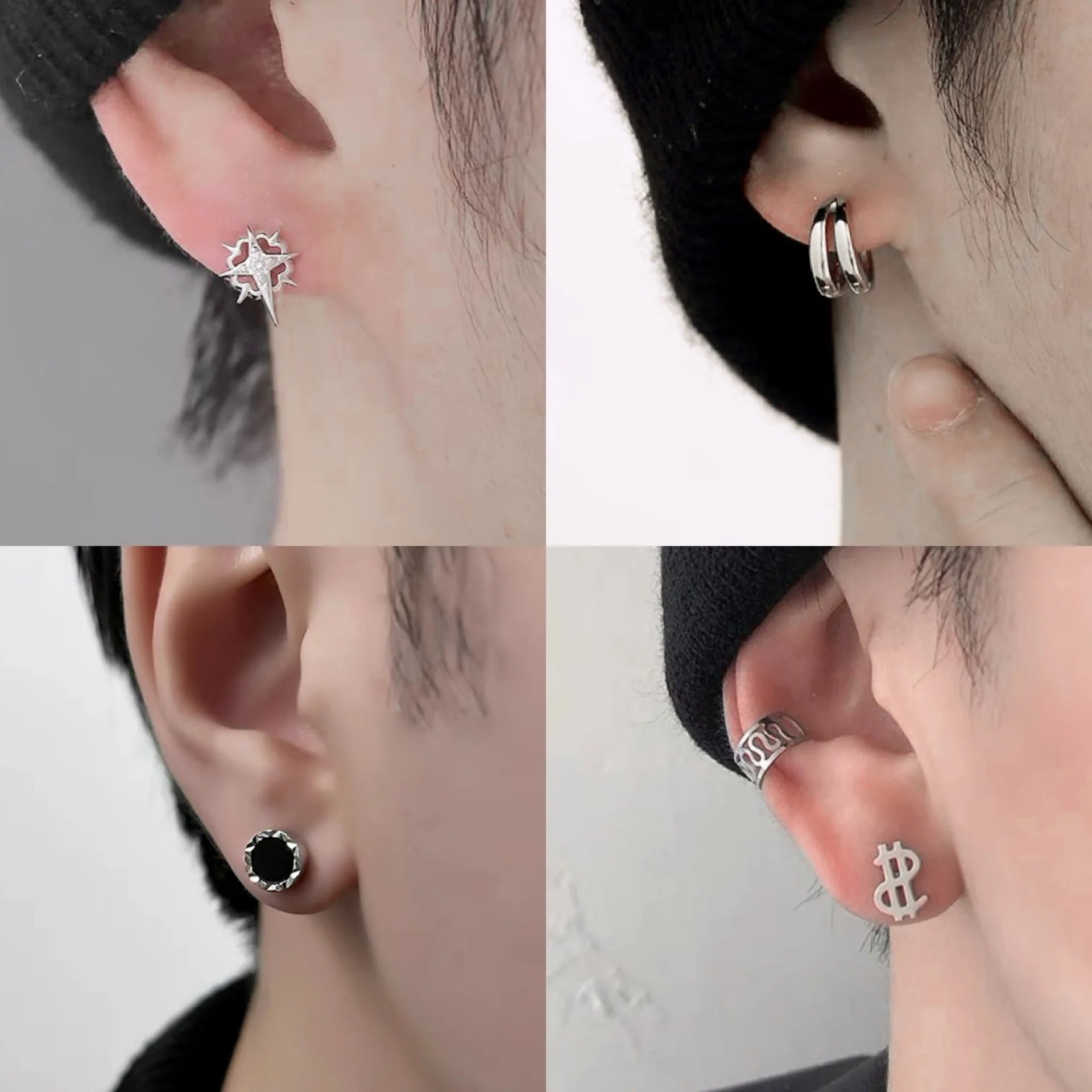 Tibetan Silver Stud Earrings | Geometric, Trendy Metal Design