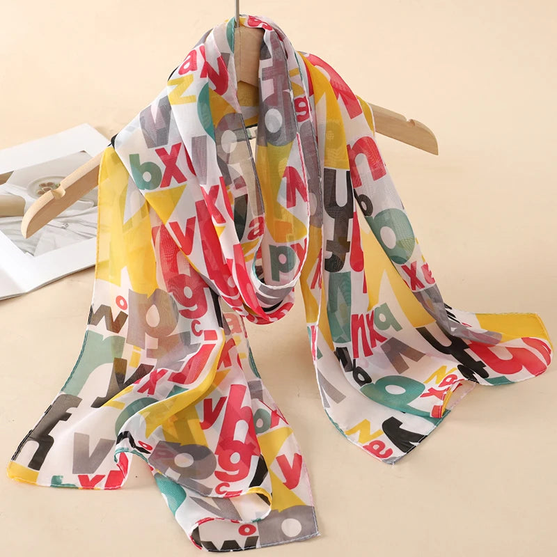 Lightweight Chiffon Scarf — Versatile Printed Shawl & Wrap, Breathable Travel Accessory