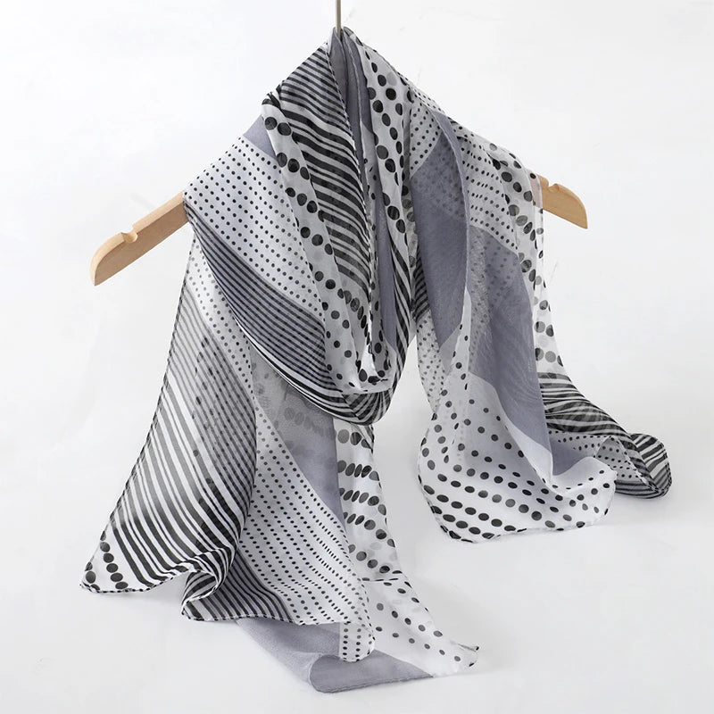 Lightweight Chiffon Scarf — Versatile Printed Shawl & Wrap, Breathable Travel Accessory